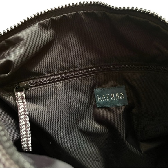 Lauren Ralph Lauren Houndstooth Travel Tote Black/White 16” x 11” x 7” - Picture 7 of 9